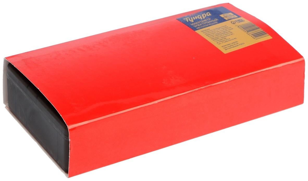 Микрометр электронный ТУНДРА, металлический, диапазон 0-25 мм, шаг измерения 0.001 мм