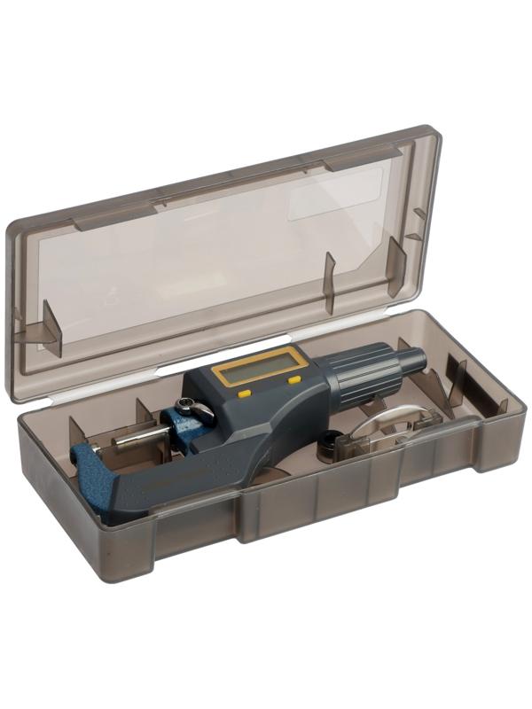 Микрометр электронный ТУНДРА, металлический, диапазон 0-25 мм, шаг измерения 0.001 мм