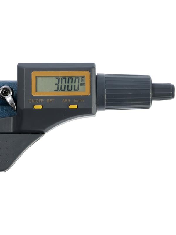 Микрометр электронный ТУНДРА, металлический, диапазон 0-25 мм, шаг измерения 0.001 мм