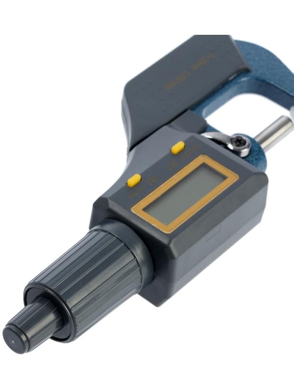 Микрометр электронный ТУНДРА, металлический, диапазон 0-25 мм, шаг измерения 0.001 мм