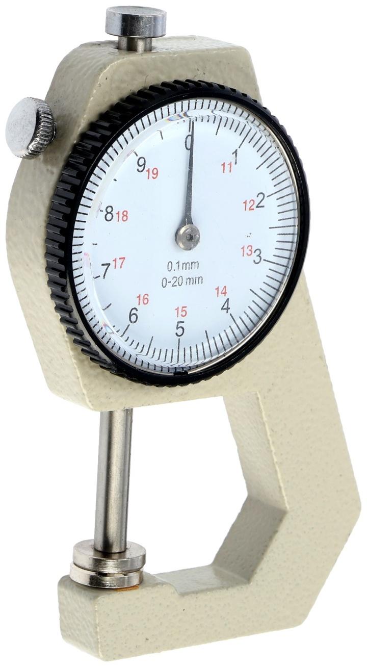 Толщиномер ТУНДРА, металлический, диапазон 0-20 мм, шаг измерения 0.001 мм