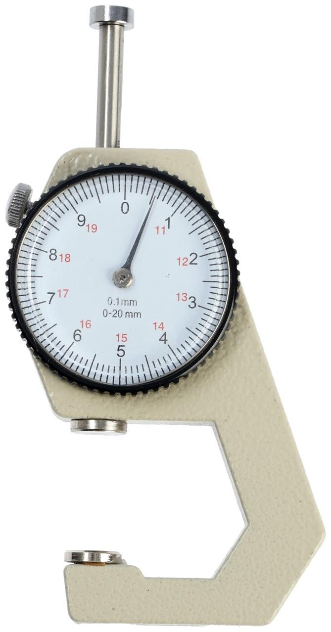 Толщиномер ТУНДРА, металлический, диапазон 0-20 мм, шаг измерения 0.001 мм