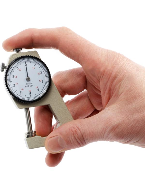 Толщиномер ТУНДРА, металлический, диапазон 0-20 мм, шаг измерения 0.001 мм