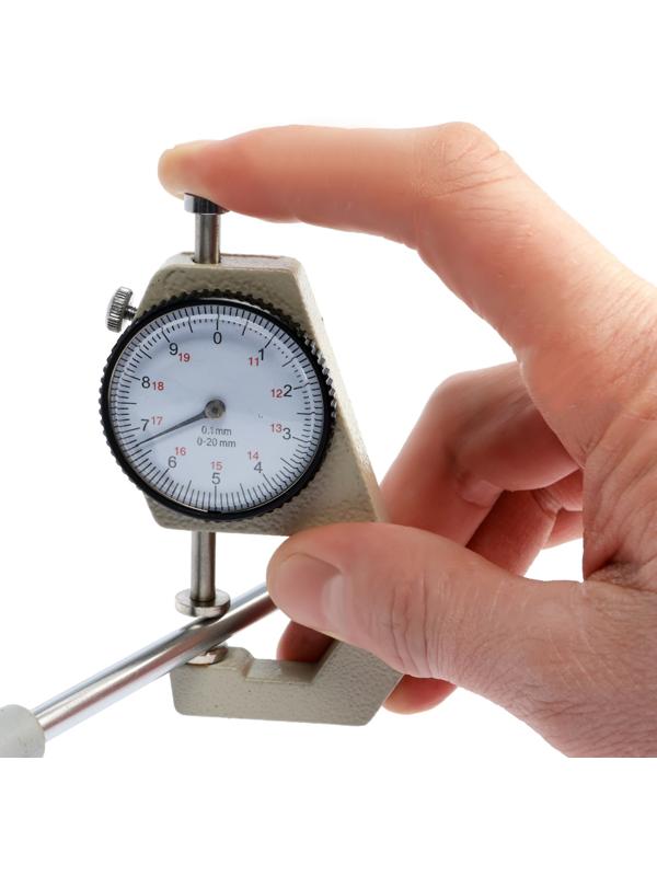 Толщиномер ТУНДРА, металлический, диапазон 0-20 мм, шаг измерения 0.001 мм