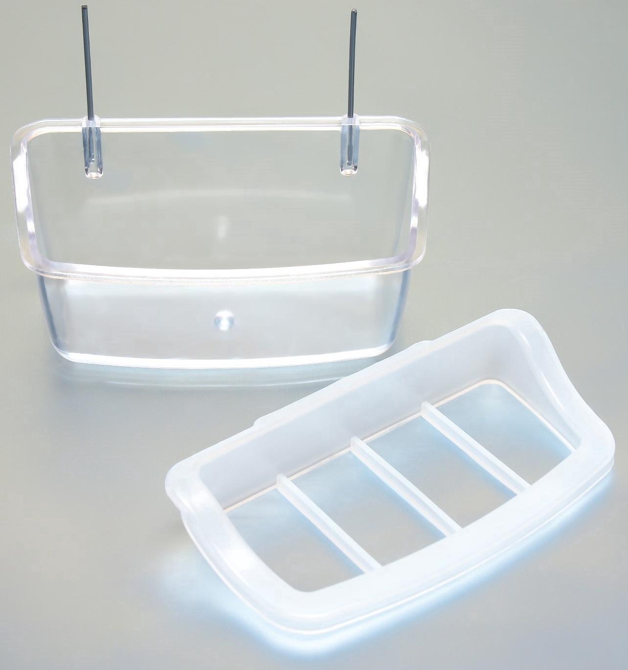 Кормушка для птиц внутренняя прозрачная с разделителем 11.7×5.5×6.3 см