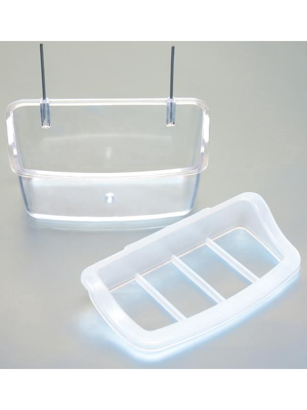 Кормушка для птиц внутренняя прозрачная с разделителем 11.7×5.5×6.3 см