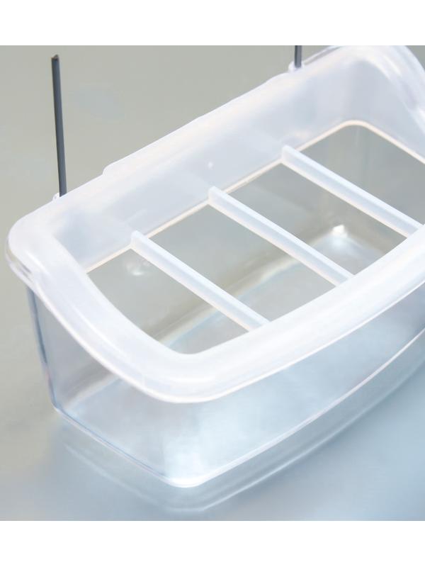 Кормушка для птиц внутренняя прозрачная с разделителем 11.7×5.5×6.3 см