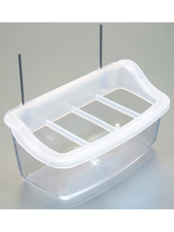 Кормушка для птиц внутренняя прозрачная с разделителем 11.7×5.5×6.3 см