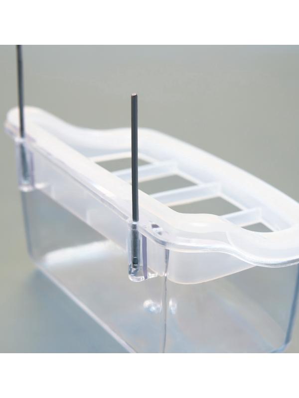 Кормушка для птиц внутренняя прозрачная с разделителем 11.7×5.5×6.3 см