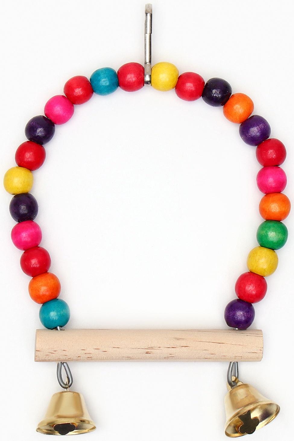 Качели для птиц с деревянной жердочкой, 15 см, микс цветов