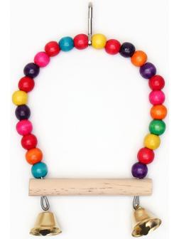 Качели для птиц с деревянной жердочкой, 15 см, микс цветов