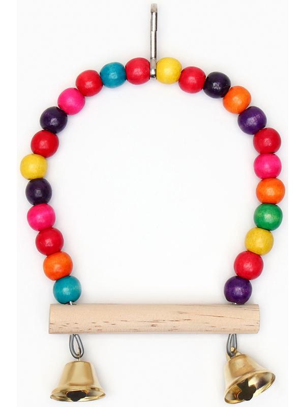 Качели для птиц с деревянной жердочкой, 15 см, микс цветов