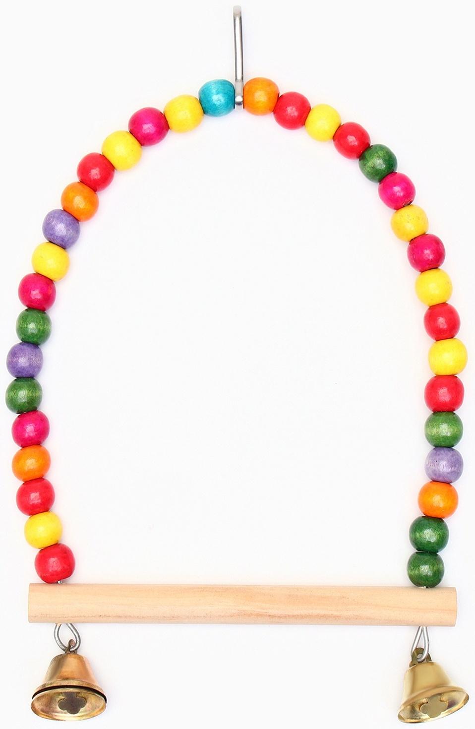 Качели для птиц с деревянной жердочкой, 20 см, микс цветов