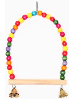 Качели для птиц с деревянной жердочкой, 20 см, микс цветов