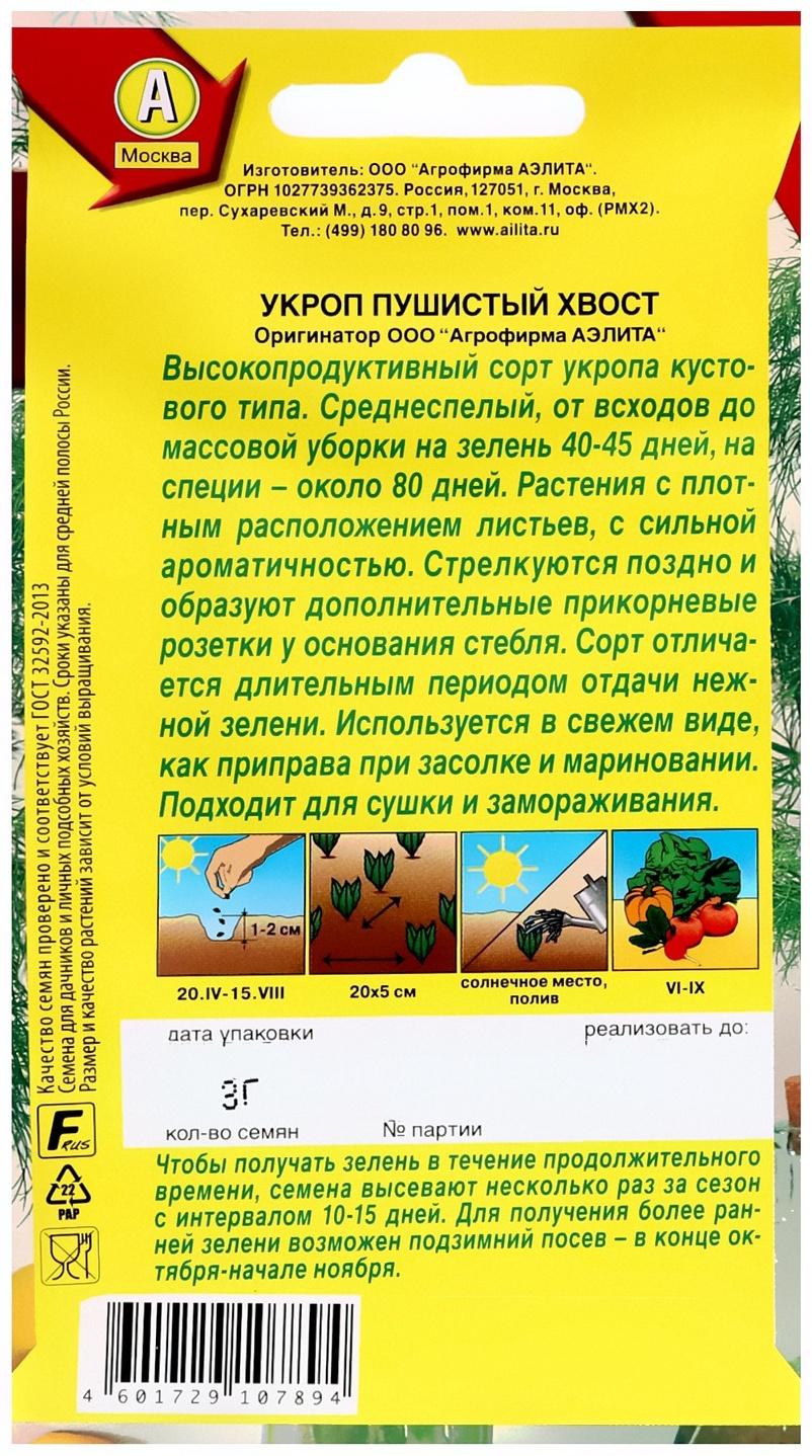 Семена Укроп 