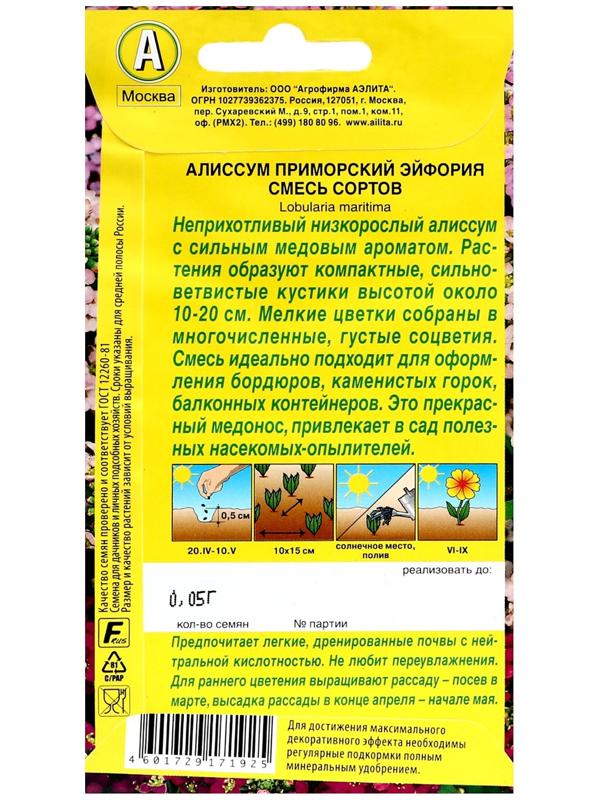 Семена цветов Алиссум 