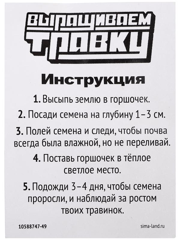 Набор для опытов, для детей «Выращиваем травку», растение в горшочке - эмодзи «Поцелуйчик»