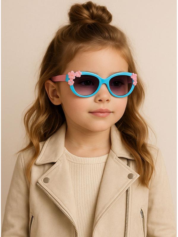 Очки солнцезащитные детские «OneSun. Цветочки», uv 400, голубой, розовый