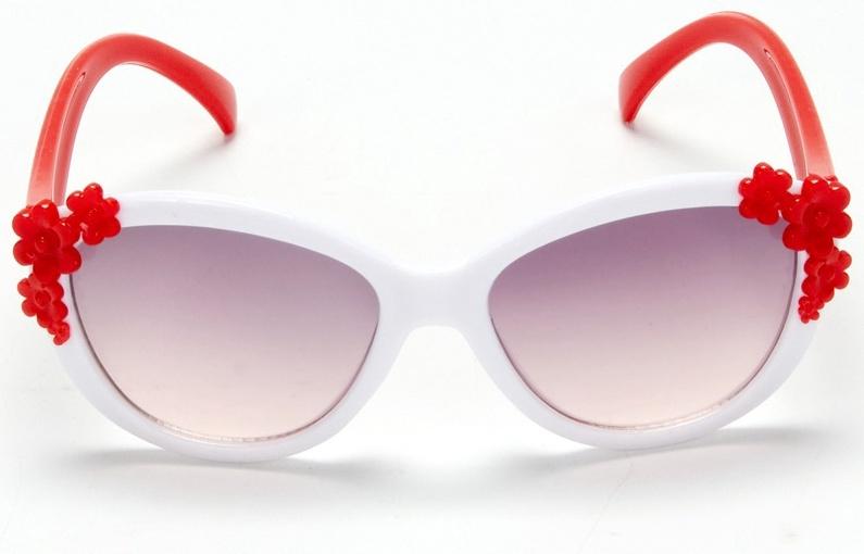 Очки солнцезащитные детские «OneSun. Цветочки», uv 400, белый, красный