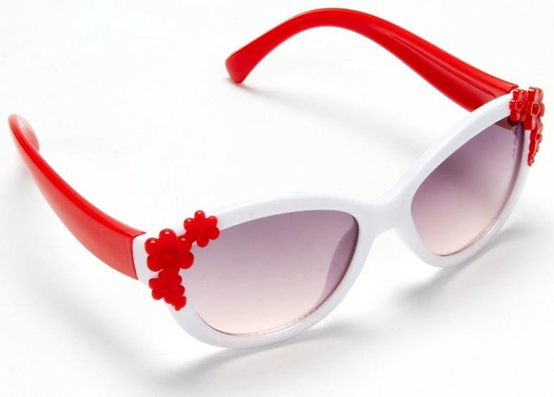 Очки солнцезащитные детские «OneSun. Цветочки», uv 400, белый, красный