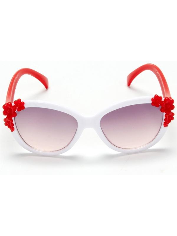 Очки солнцезащитные детские «OneSun. Цветочки», uv 400, белый, красный
