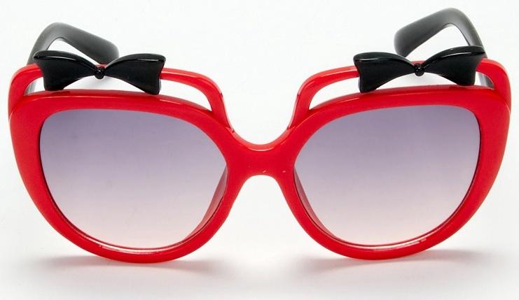 Очки солнцезащитные детские «OneSun. Бантики», 4.5×12 см, чёрный, красный