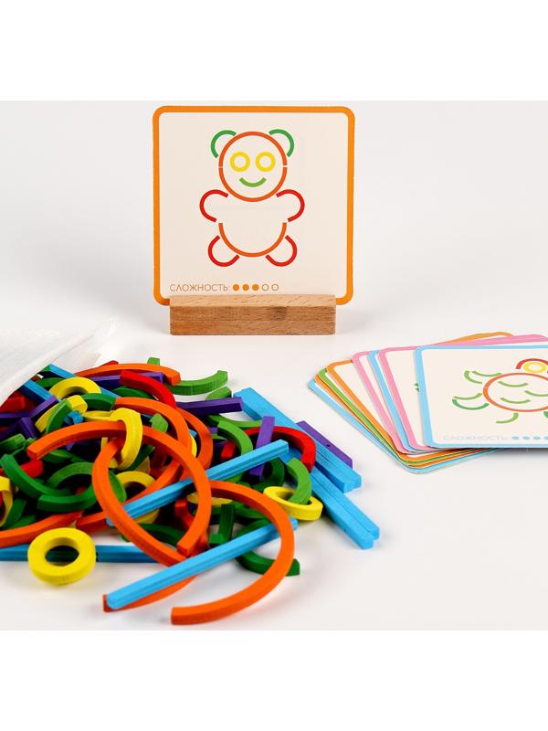 Головоломка «Изучаем цвета и фигуры», 120 деталей, 20 схем, 5 уровней