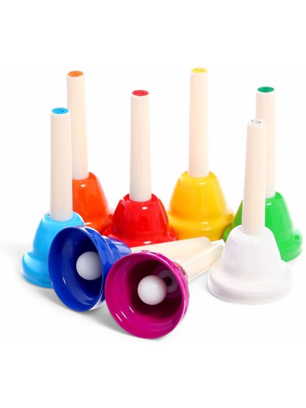 Музыкальные диатонические колокольчики, набор 8 шт., 4 мелодии для изучения