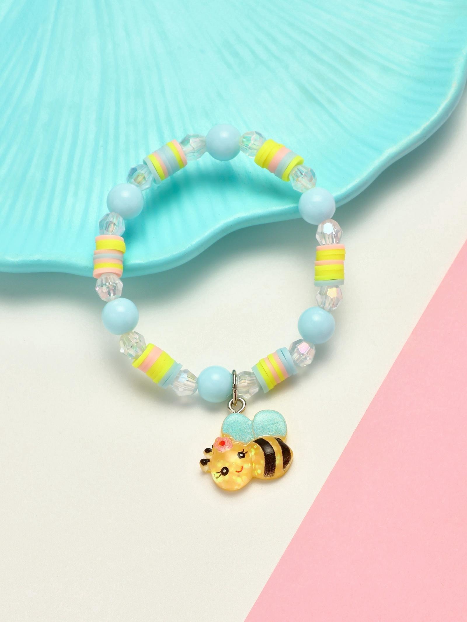 Браслет детский «Выбражулька» фимо с бусинами, d=6 см пчелка с бусинами, цветной