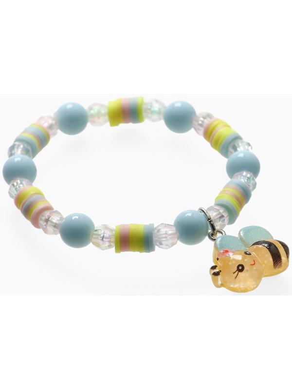 Браслет детский «Выбражулька» фимо с бусинами, d=6 см пчелка с бусинами, цветной