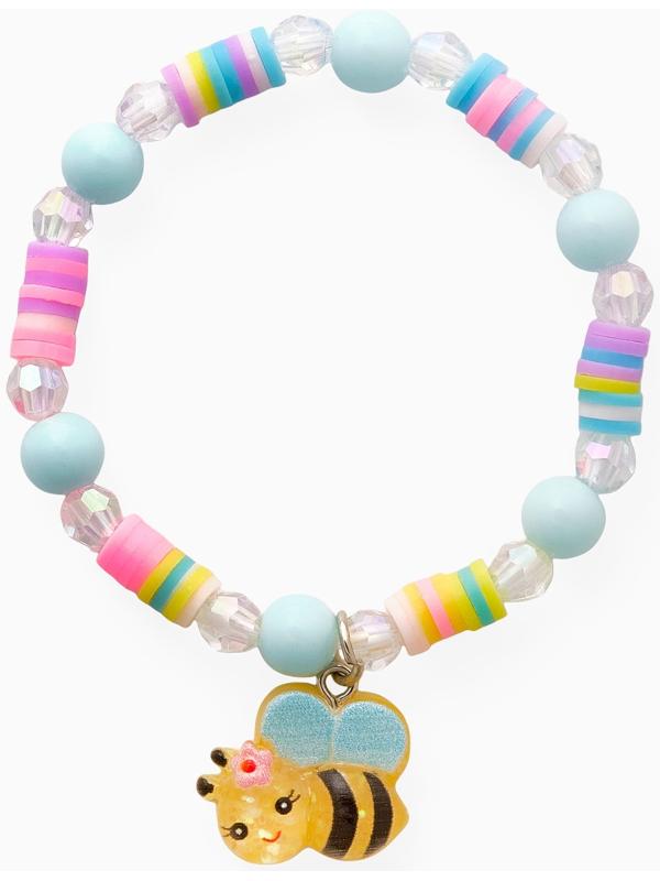 Браслет детский «Выбражулька» фимо с бусинами, d=6 см пчелка с бусинами, цветной