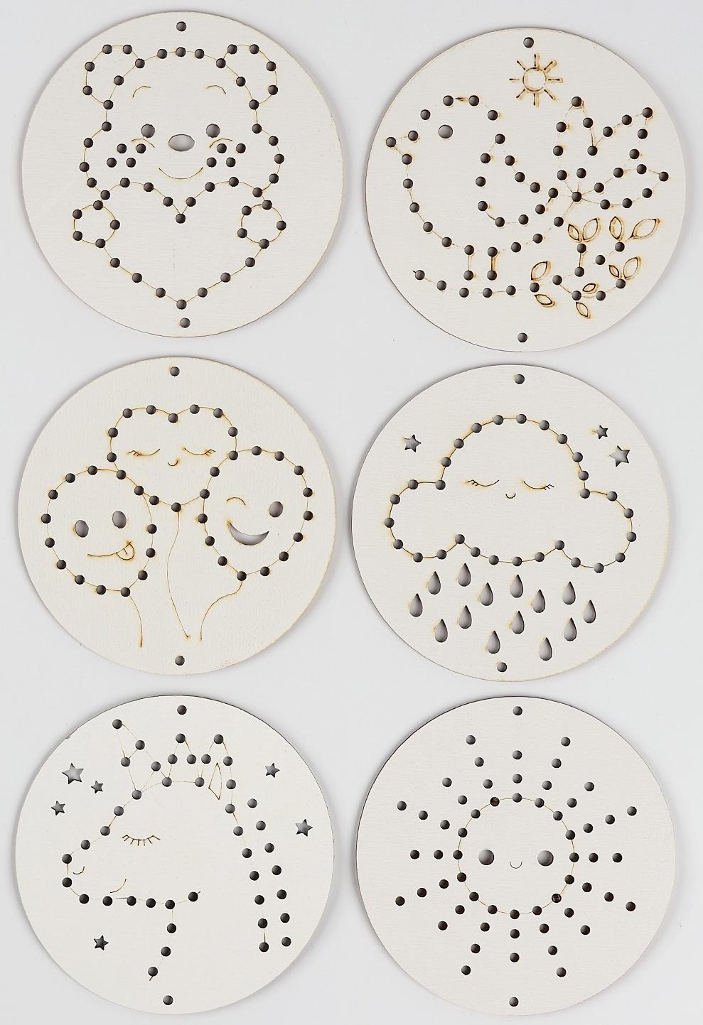 Вышивка крестиком для детей на деревянной канве «Сказочные узоры», набор для творчества