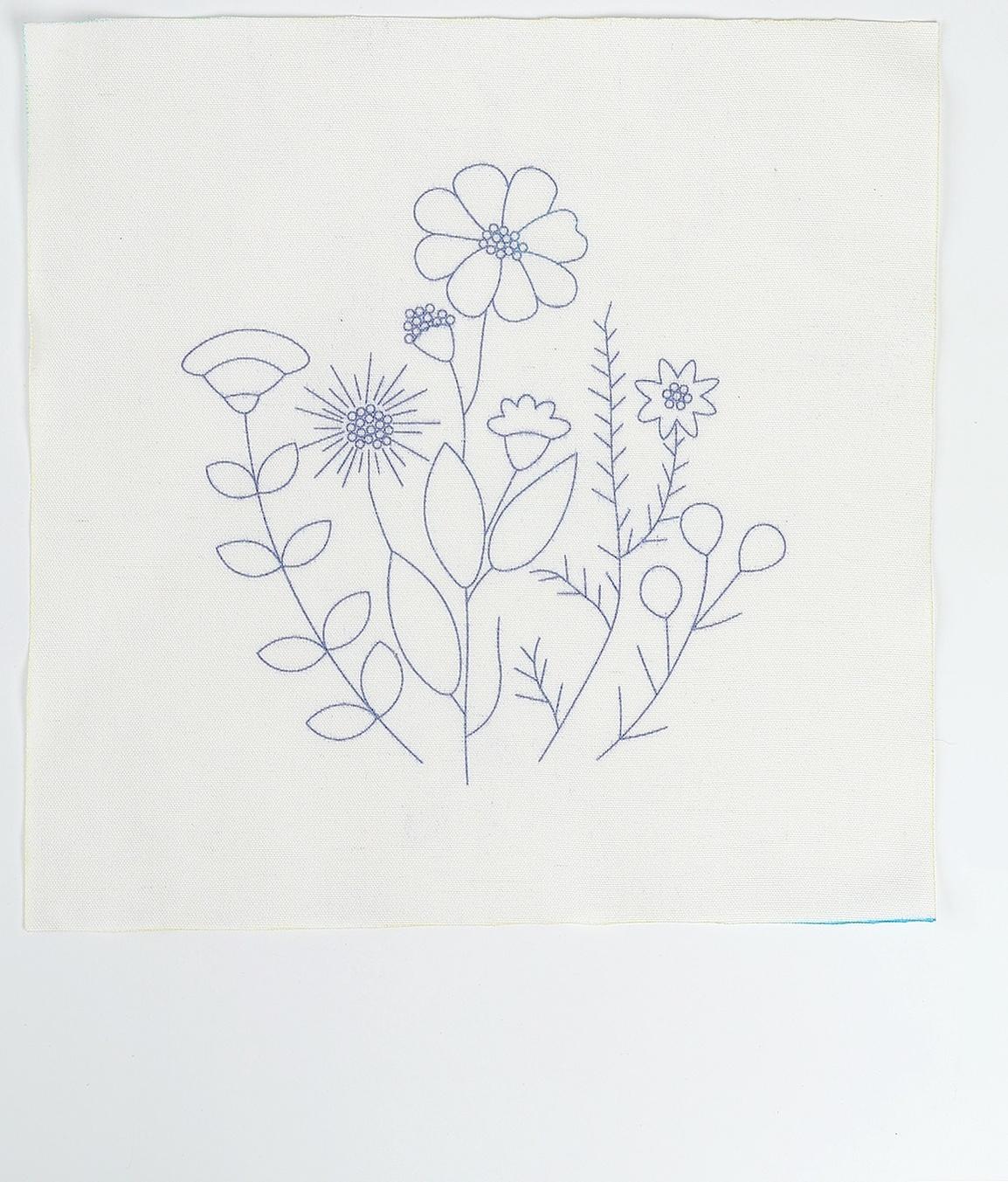 Вышивка гладью на пяльцах «Полевые цветы», 20×20 см