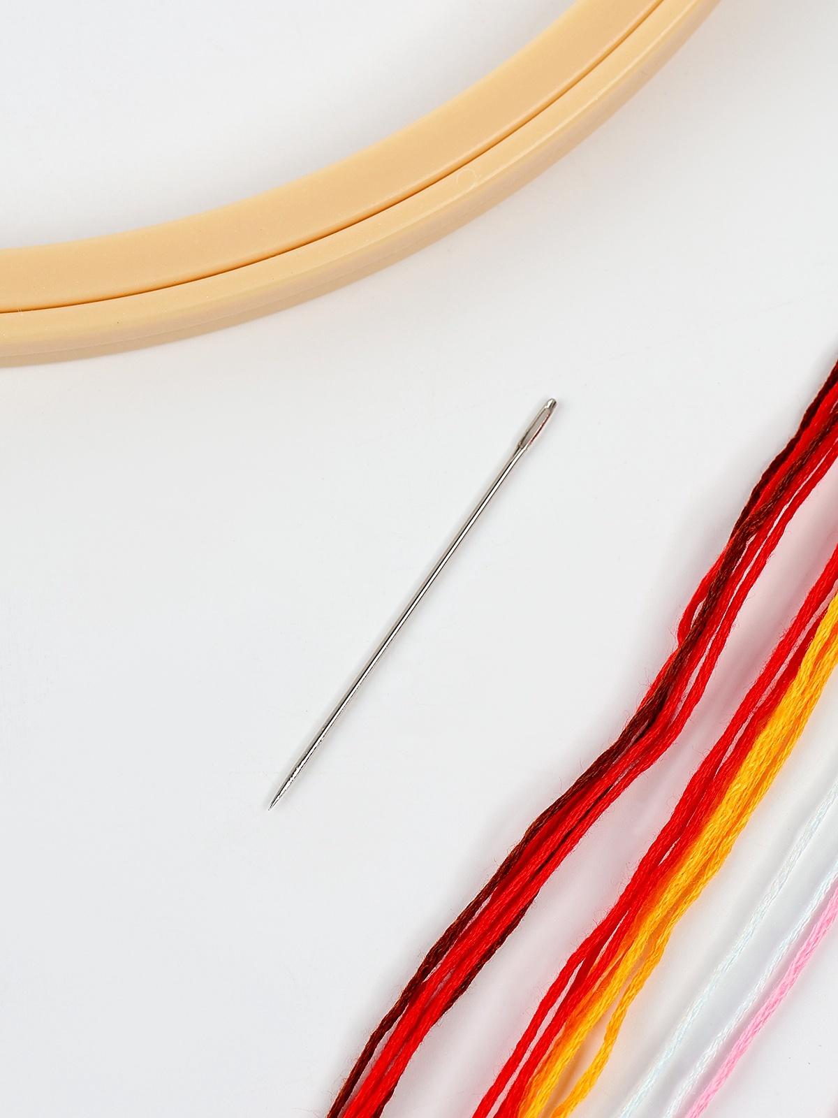 Вышивка гладью на пяльцах «Полевые цветы», 20×20 см