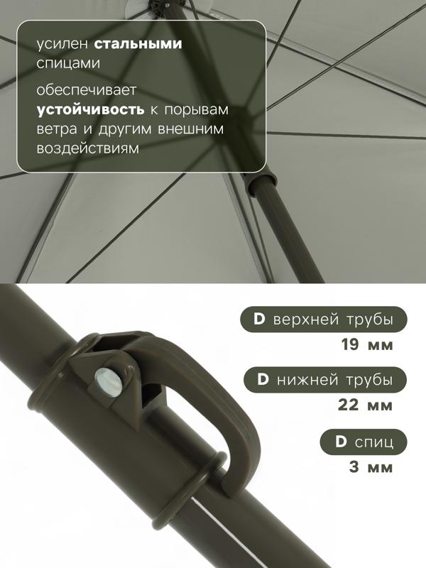Зонт пляжный Maclay, с механизмом наклона, d=210 см, h=200 см