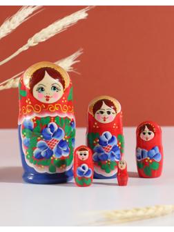 Матрёшка дерево «Любовь», красный платок, 5-кукольная, 11.5 см