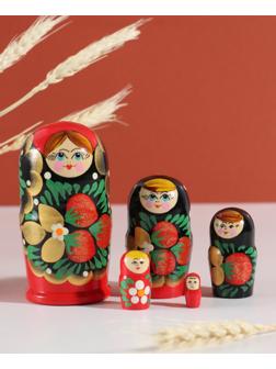 Матрёшка дерево «Наташа», красная, 5-кукольная, 12 см