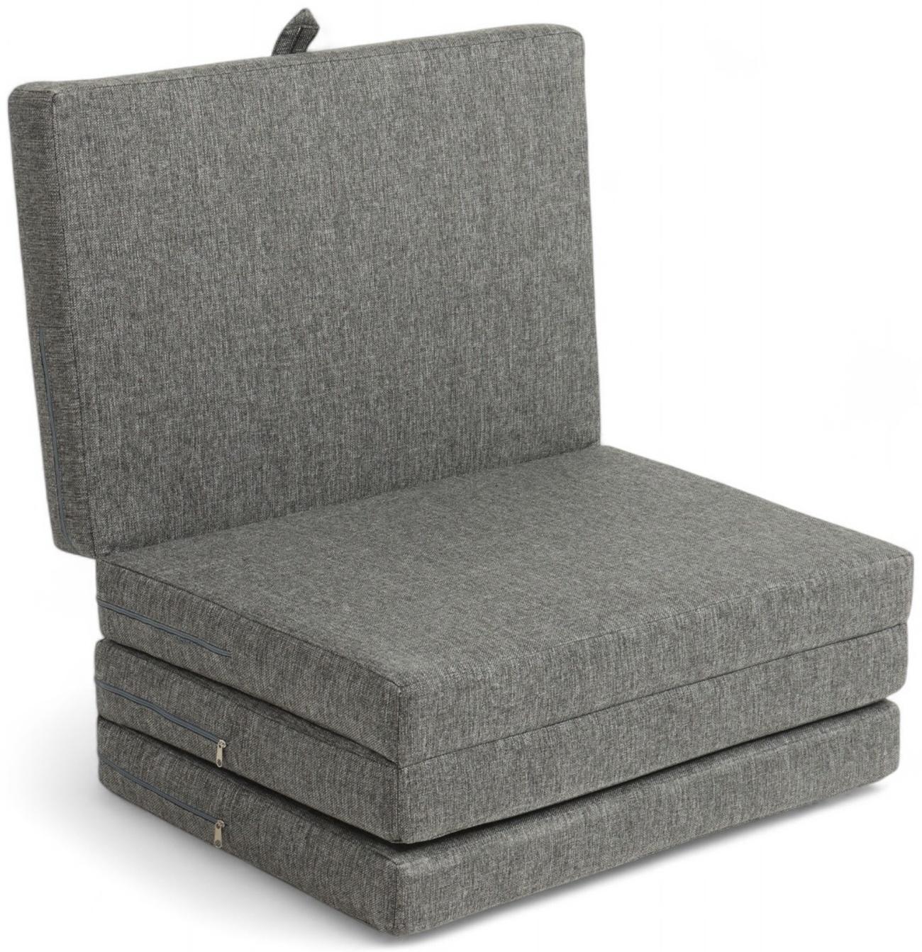 Диван - матрас бескаркасный «Линн», рогожка меланж, цвет серый