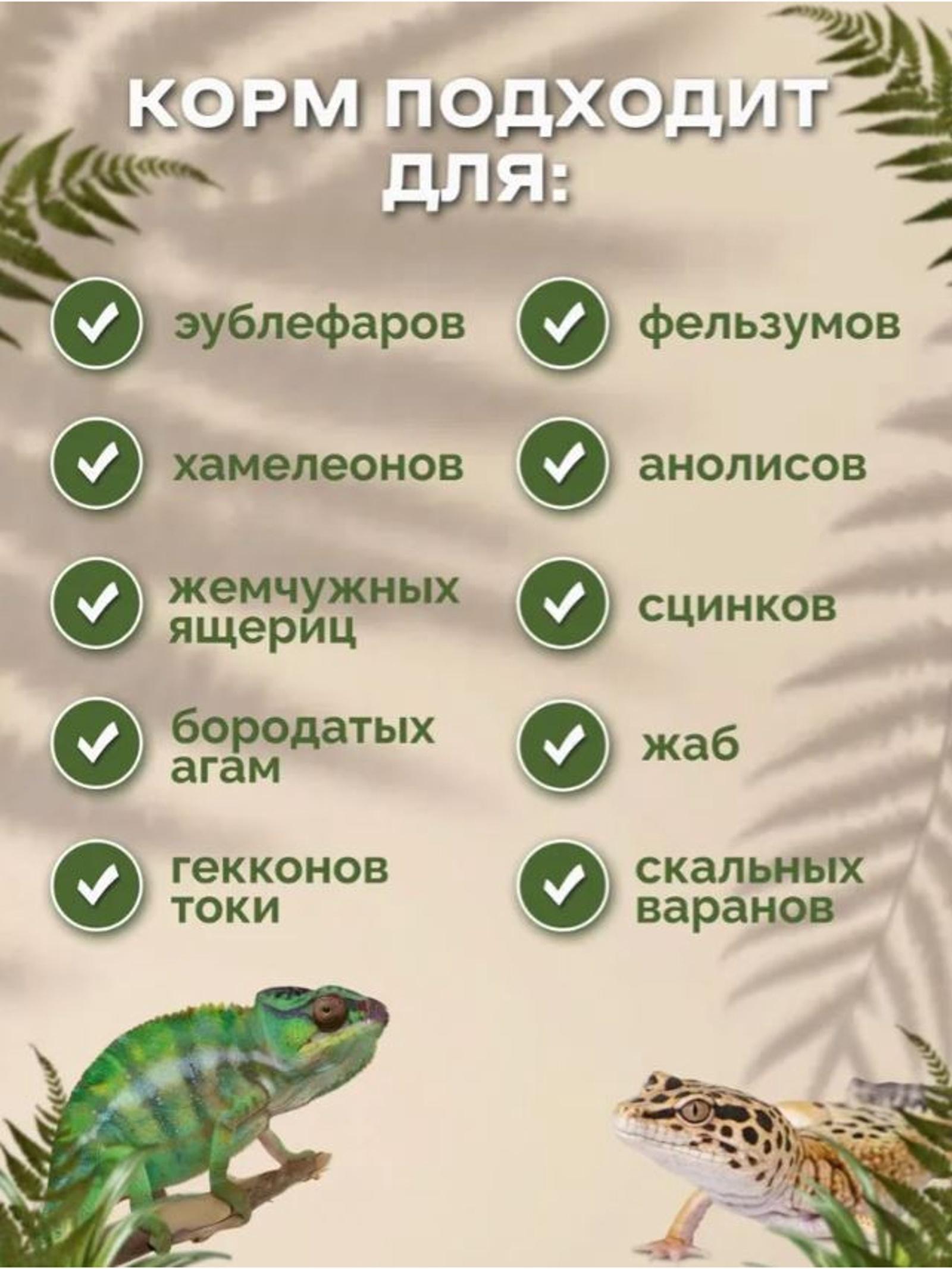 Корм для эублефаров, других насекомоядных рептилий и амфибий (желируемый) 50 г