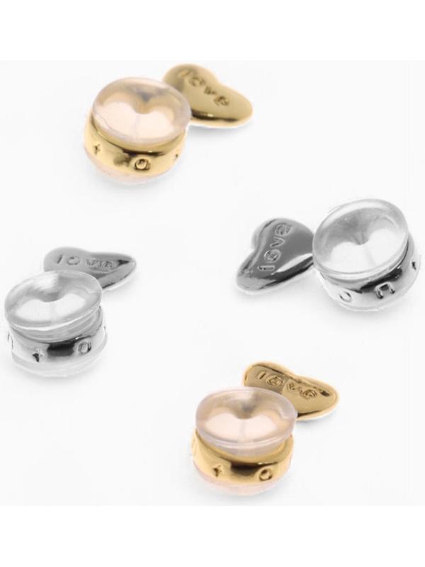 Заглушки силиконовые «Сердце» поддерживающие (3 пары), цвет золото, серебро