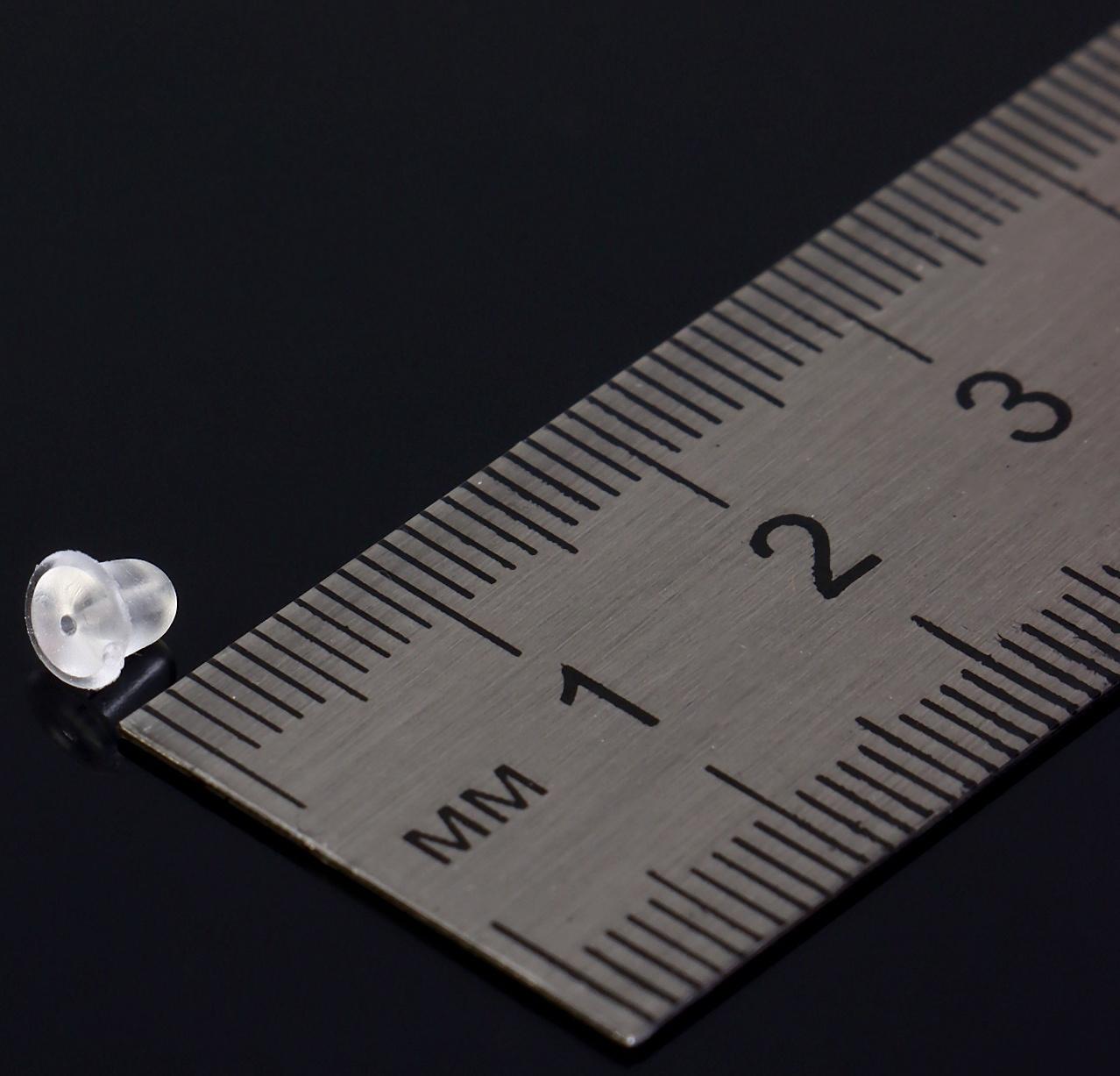 Заглушки для сережек, швенз, пусет силиконовые для швенз и пусет, набор 30 шт. 4×5 мм