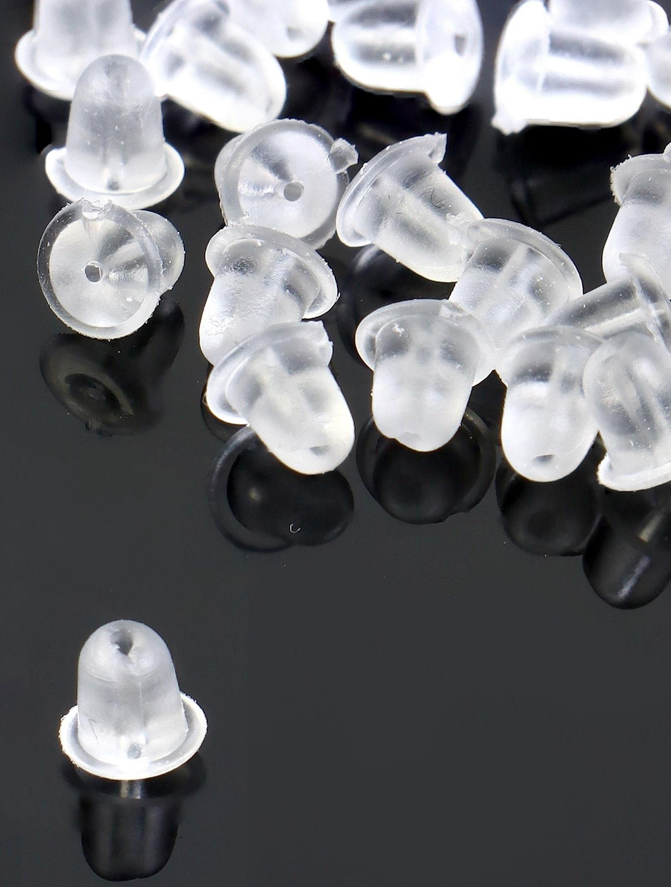 Заглушки для сережек, швенз, пусет силиконовые для швенз и пусет, набор 30 шт. 4×5 мм