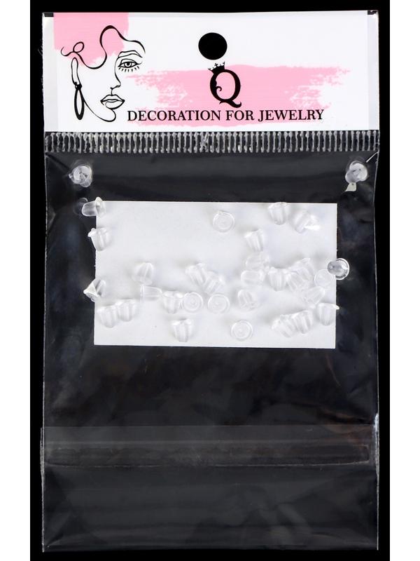 Заглушки для сережек, швенз, пусет силиконовые для швенз и пусет, набор 30 шт. 4×5 мм