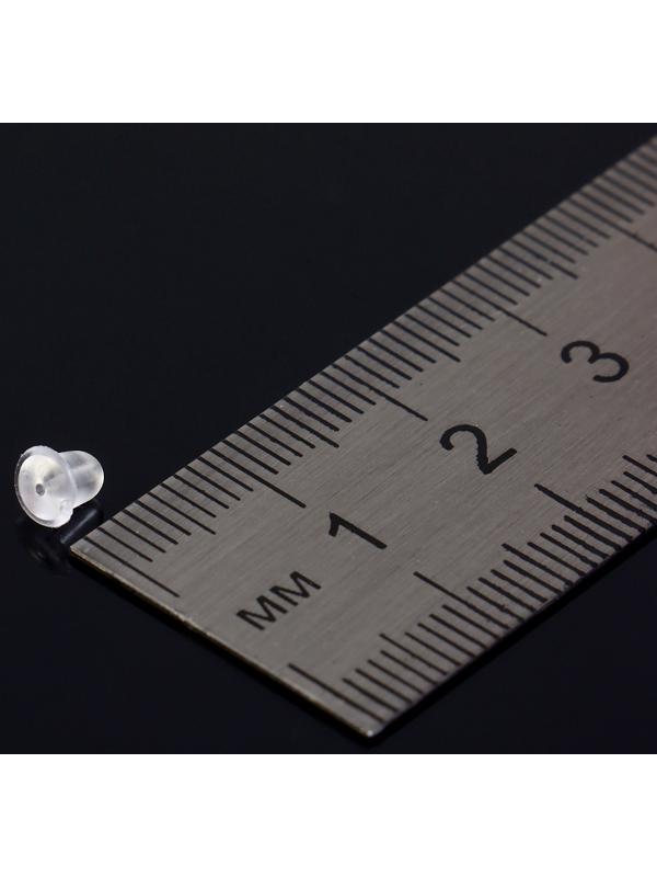 Заглушки для сережек, швенз, пусет силиконовые для швенз и пусет, набор 30 шт. 4×5 мм