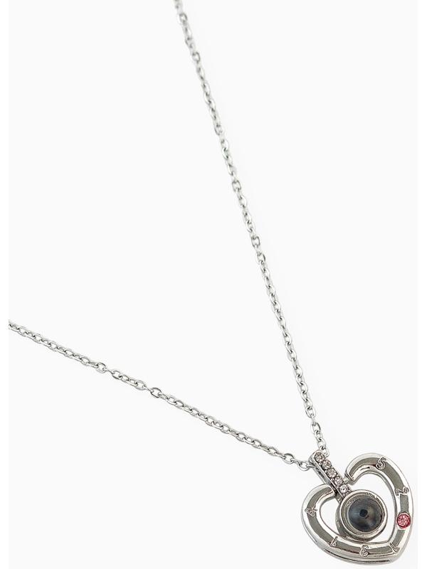 Набор с кулоном «Я тебя люблю», в коробке с мишкой, цвет серебро, нежно-розовая коробка