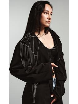 Бодичейн через плечо «Цепочка», цвет серебро