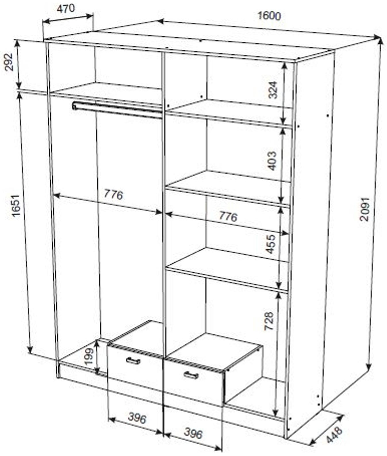 Спальный гарнитур «Адель», комплект 6 предметов, цвет дуб вотан/белый гладкий