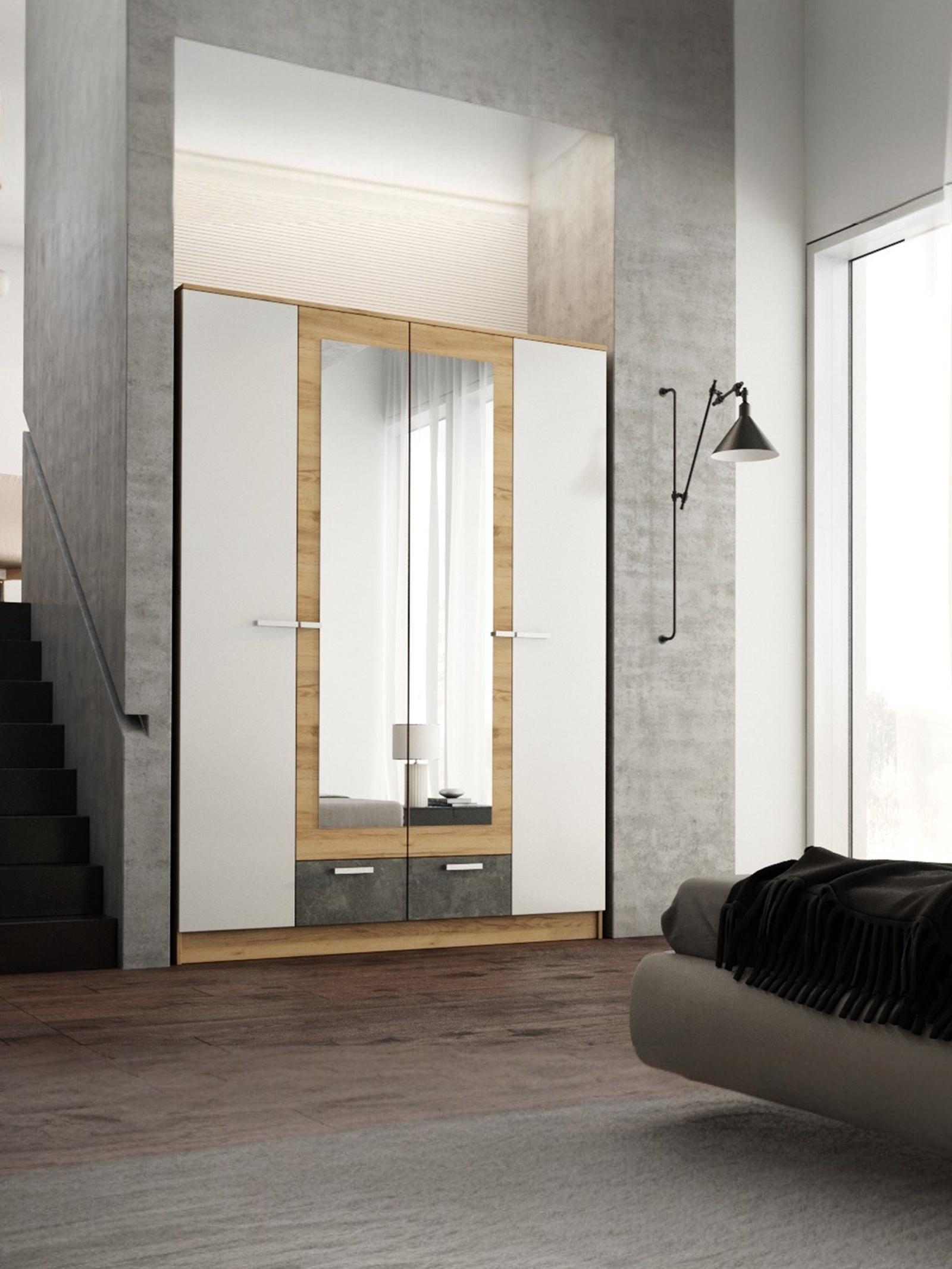 Спальный гарнитур «Адель», комплект 6 предметов, цвет дуб вотан/белый гладкий