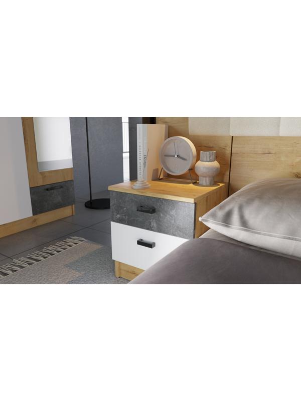 Спальный гарнитур «Адель», комплект 6 предметов, цвет дуб вотан/белый гладкий