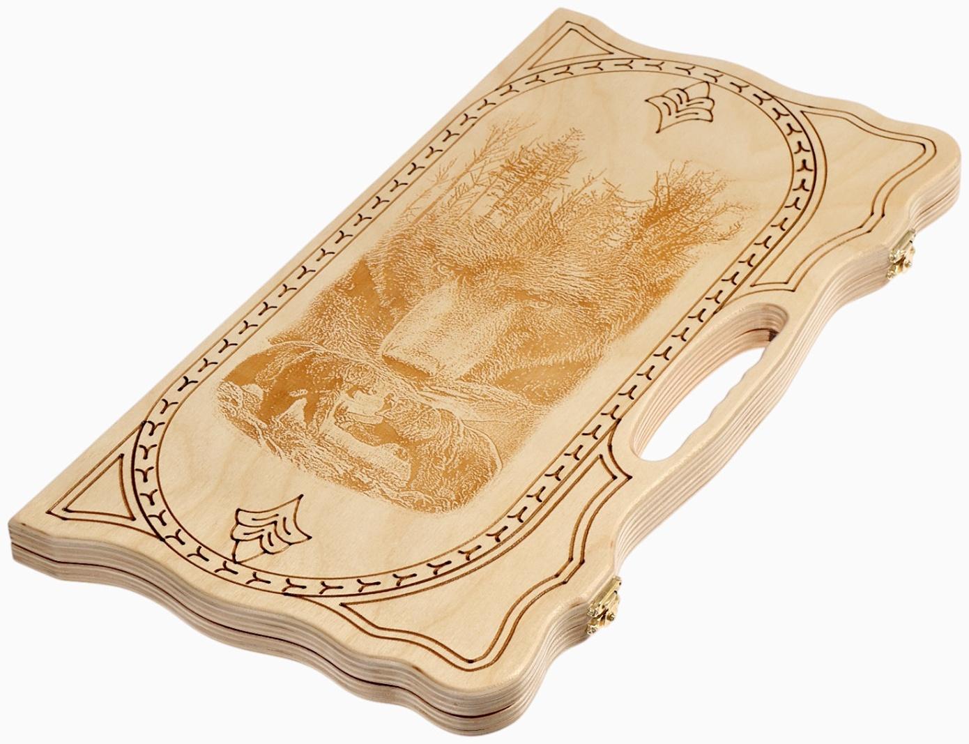 Нарды деревянные «Медведь», резные, 45×48 см